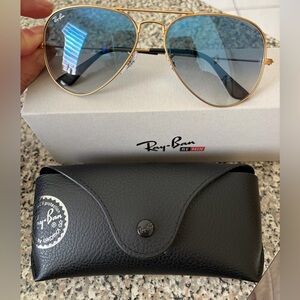 Ray-Ban Light Blue Gradient with Gold Frame Sunglasses